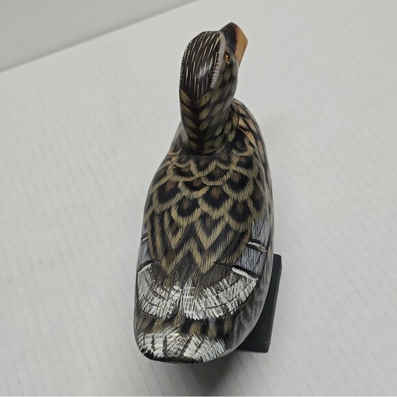 Vintage Duck Hand Carved Wooden Duck Decoy Figurine 8” - Picture 5 of 8